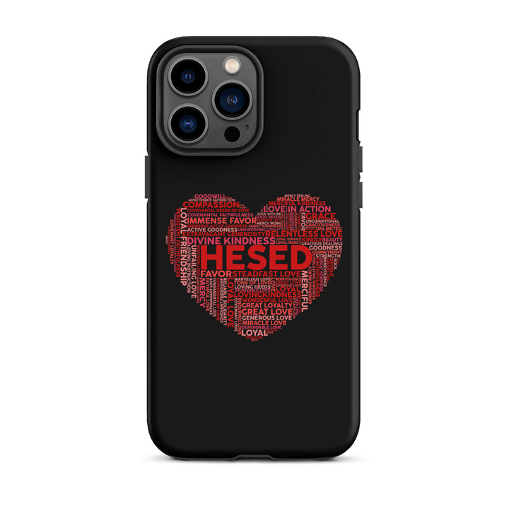 Christian Phone Case Hesed Heart Black for iPhone® iPhone® Phone Cases Matte iPhone 13 Pro Max 