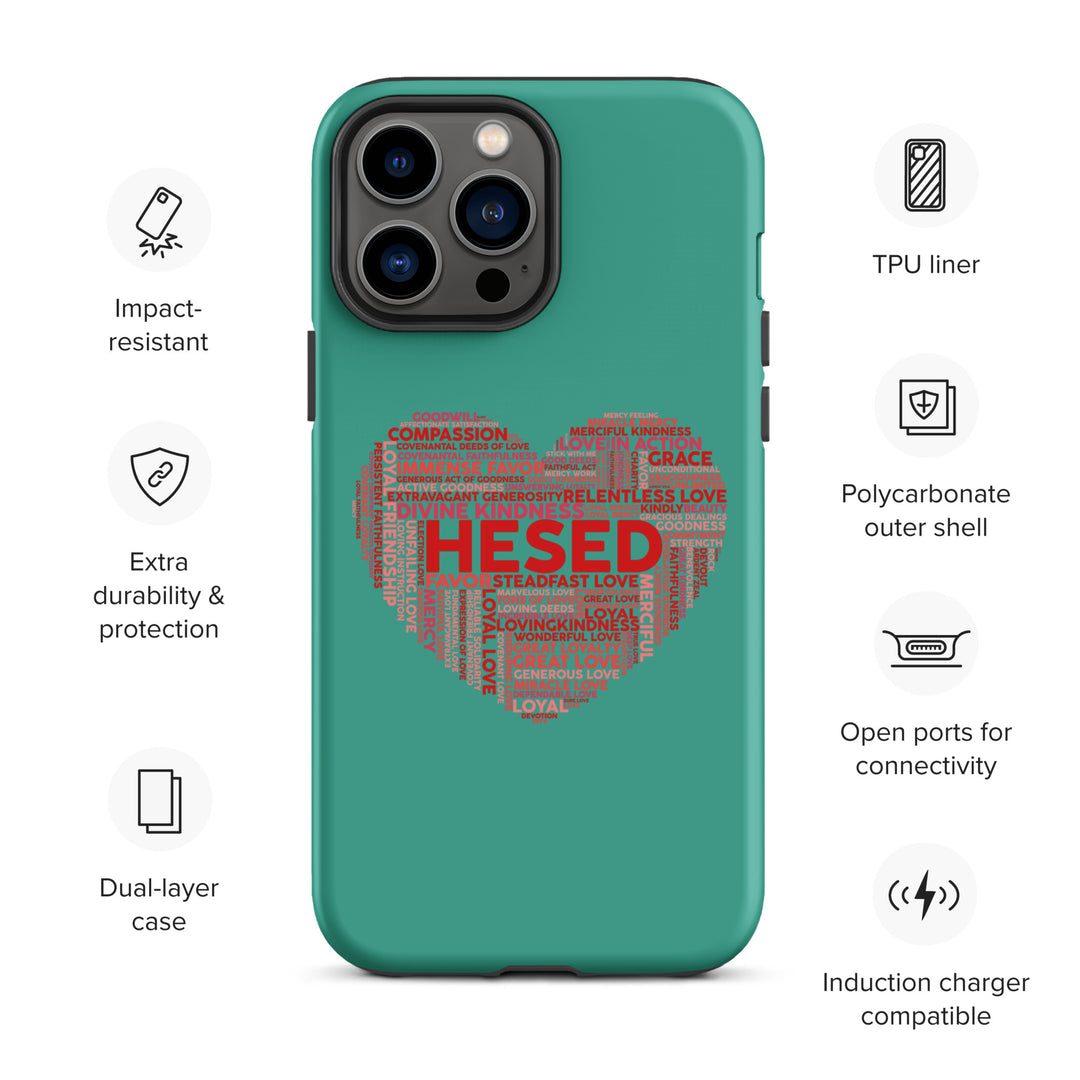 Christian Phone Case Hesed Heart Teal for iPhone® iPhone® Phone Cases   