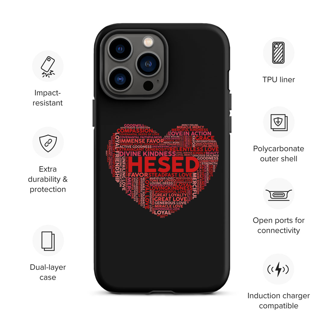 Christian Phone Case Hesed Heart Black for iPhone® iPhone® Phone Cases   