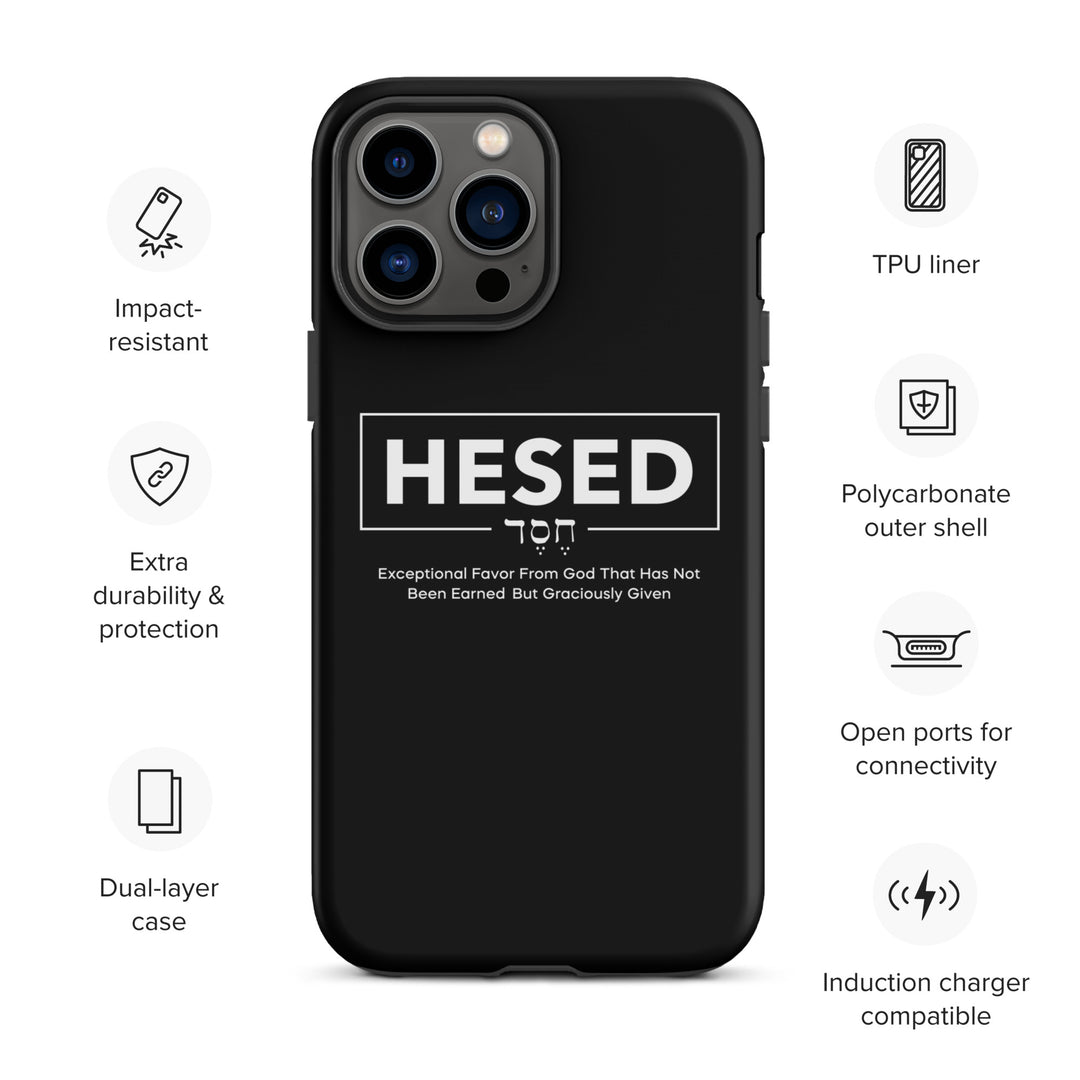 Christian Phone Case Hesed Hebrew Exceptional Favor Black for iPhone® iPhone® Phone Cases   