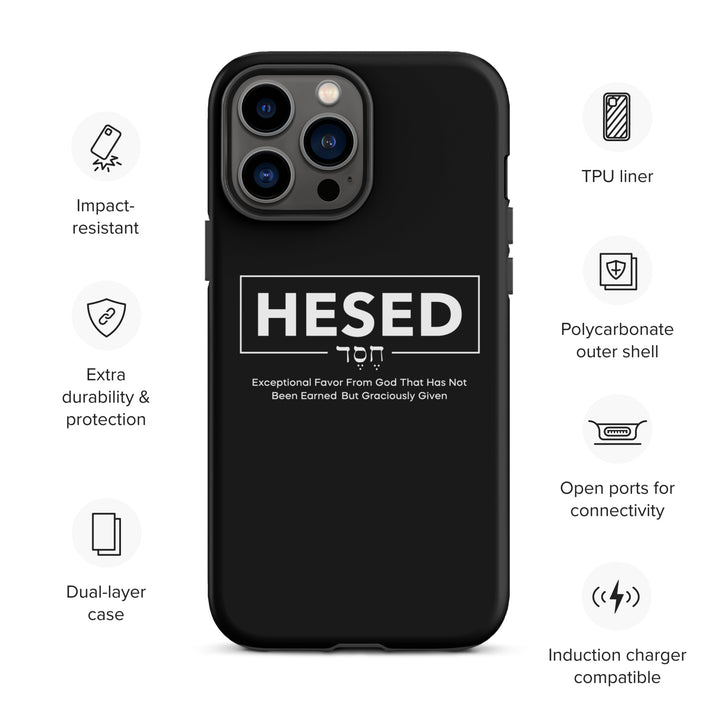 Christian Phone Case Hesed Hebrew Exceptional Favor Black for iPhone® iPhone® Phone Cases   