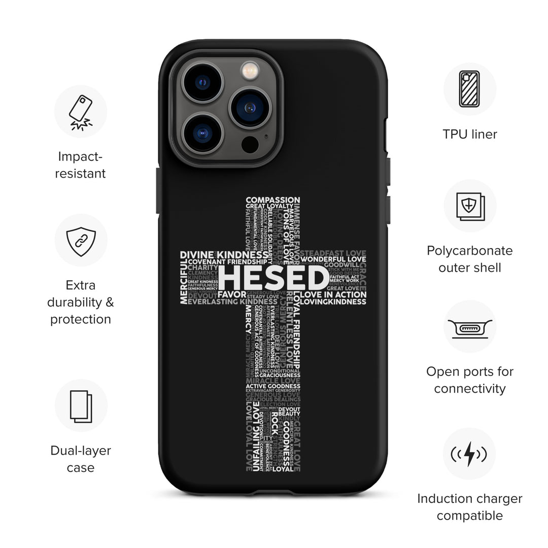 Christian Phone Case Hesed Cross Black for iPhone® iPhone® Phone Cases   