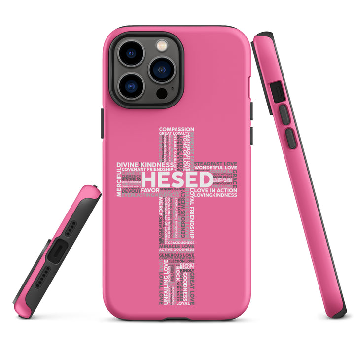 Christian Phone Case Hesed Cross Pink for iPhone® iPhone® Phone Cases   