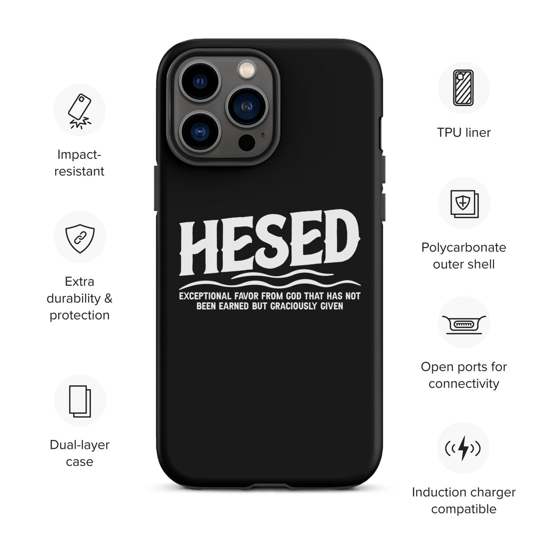 Christian Phone Case Hesed Exceptional Favor Black for iPhone® iPhone® Phone Cases   