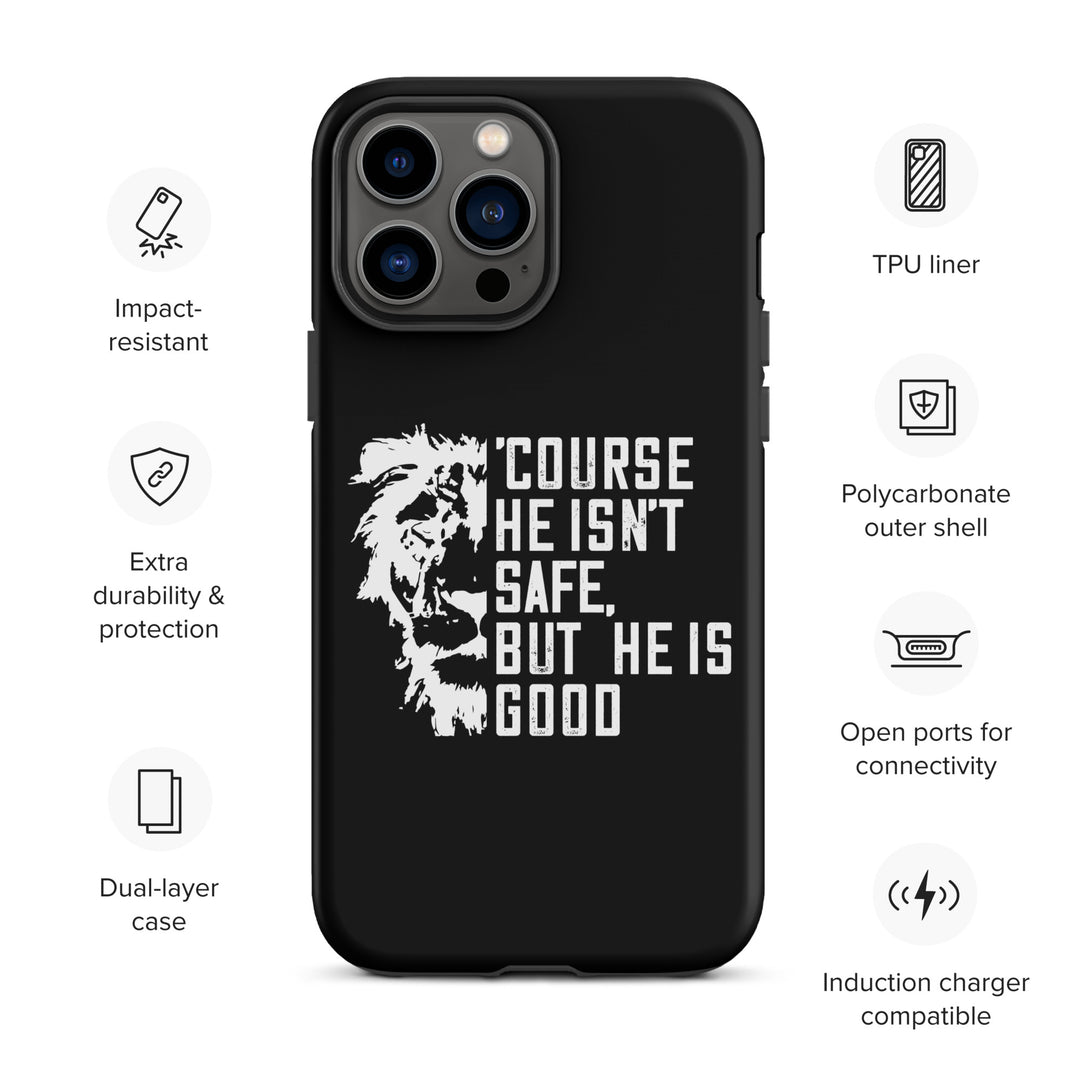 Christian Phone Case for iPhone® 'Course He Isn't Safe Black iPhone® Phone Cases   