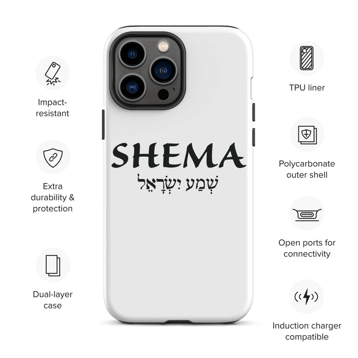 Christian Phone Case Shema Hebrew White for iPhone® iPhone® Phone Cases   