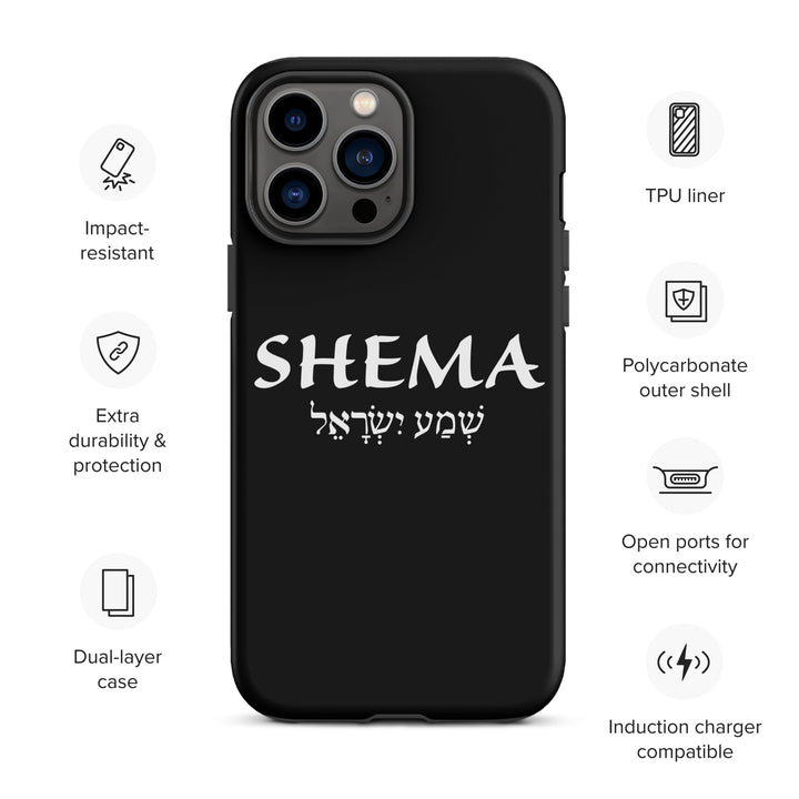 Christian Phone Case Shema Hebrew Black for iPhone® iPhone® Phone Cases   