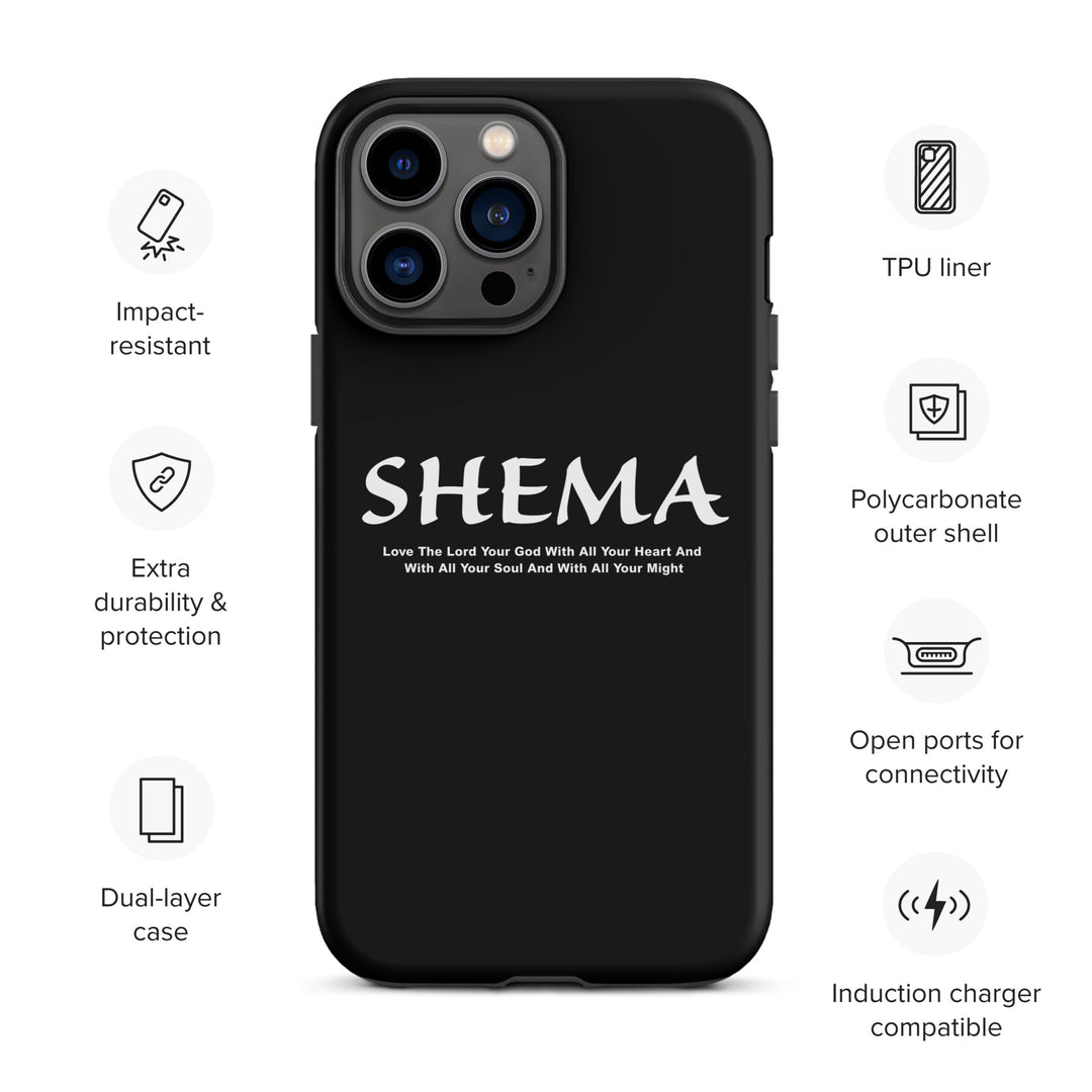 Christian Phone Case Shema Love The Lord Black  for iPhone® iPhone® Phone Cases   