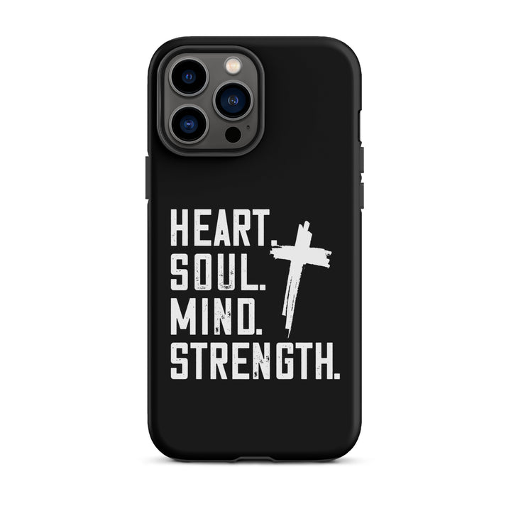 Christian Phone Case Heart Soul Mind Strength Black for iPhone® iPhone® Phone Cases Matte iPhone 13 Pro Max 