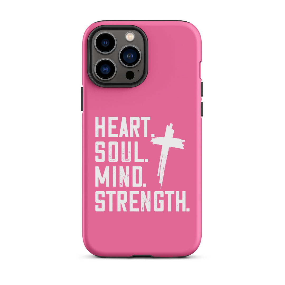 Christian Phone Case Heart Soul Mind Strength Pink for iPhone® iPhone® Phone Cases Matte iPhone 13 Pro Max 