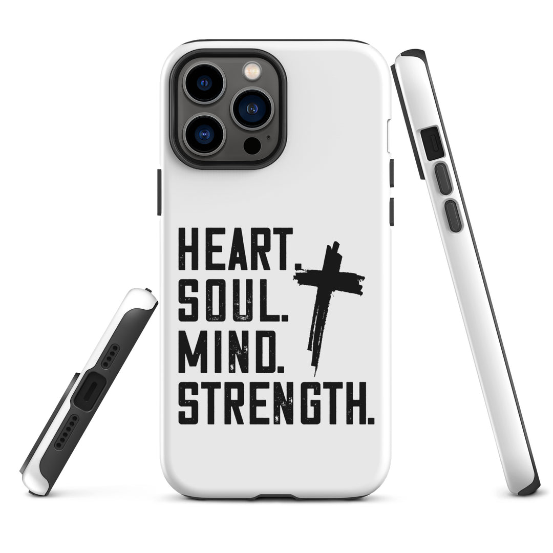 Christian Phone Case Heart Soul Mind Strength White for iPhone® iPhone® Phone Cases   