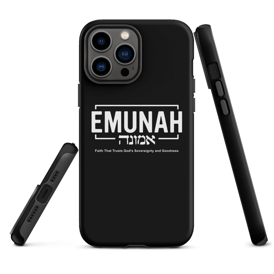 Christian Phone Case Emunah Faith That Trusts Black for iPhone® iPhone® Phone Cases   