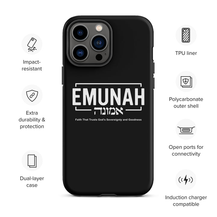 Christian Phone Case Emunah Faith That Trusts Black for iPhone® iPhone® Phone Cases   