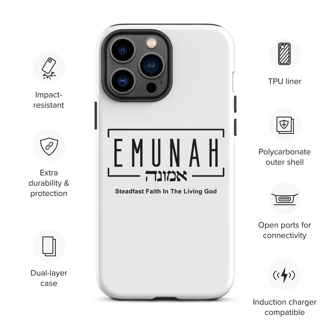 Christian Phone Case Emunah Steadfast Faith White for iPhone® iPhone® Phone Cases   