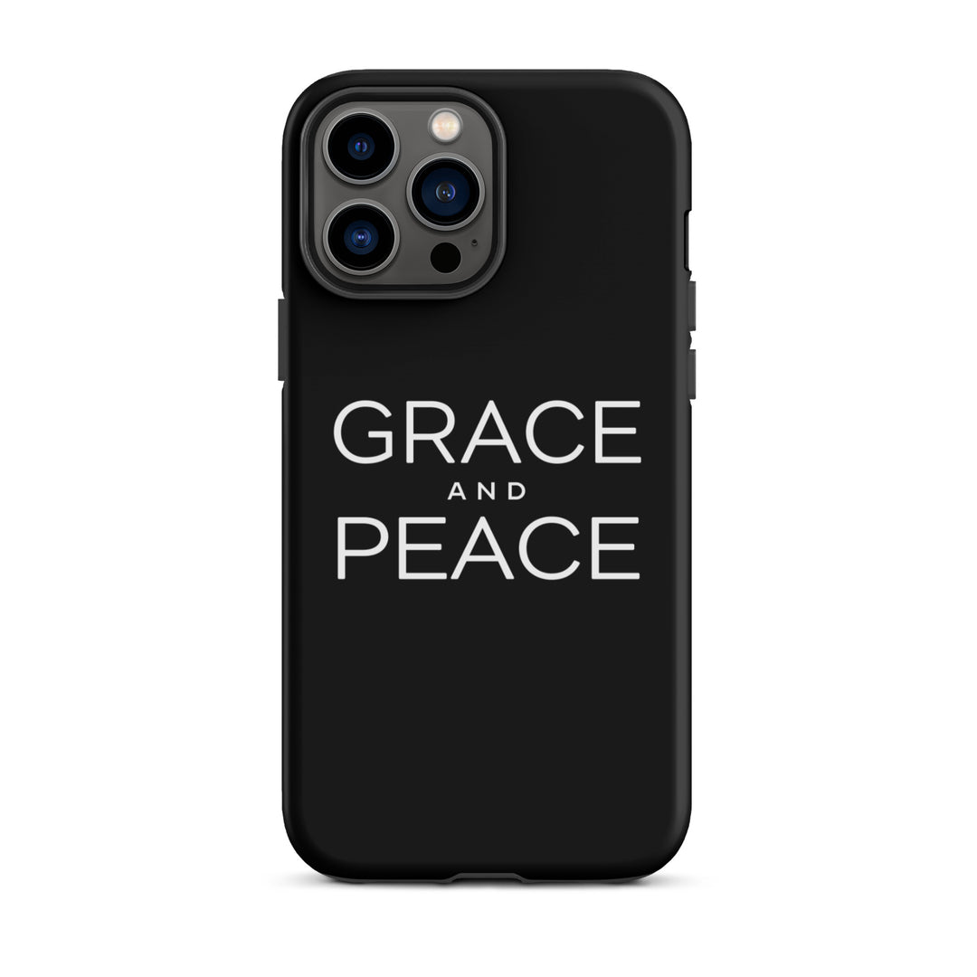 Christian Phone Case Grace and Peace Black for iPhone® iPhone® Phone Cases Matte iPhone 13 Pro Max 