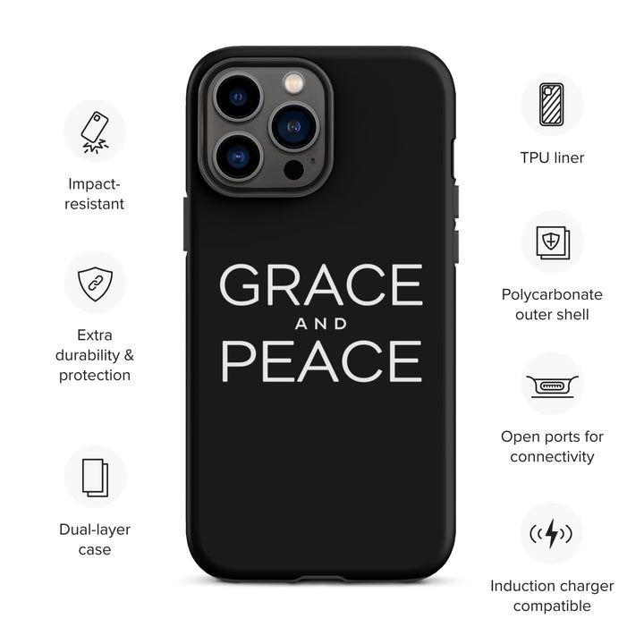 Christian Phone Case Grace and Peace Black for iPhone® iPhone® Phone Cases   