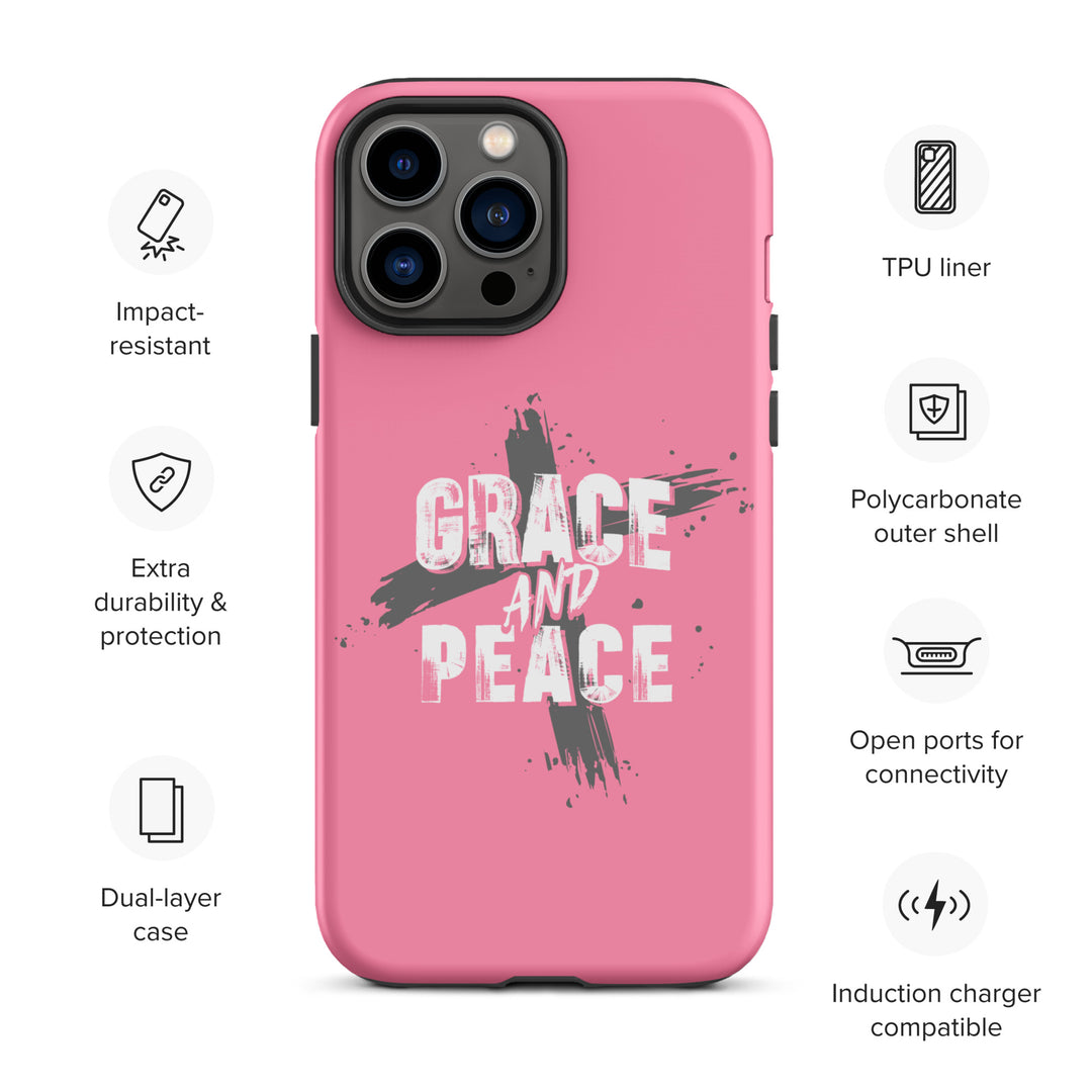 Christian Phone Case Grace and Peace Cross Pink for iPhone® iPhone® Phone Cases   