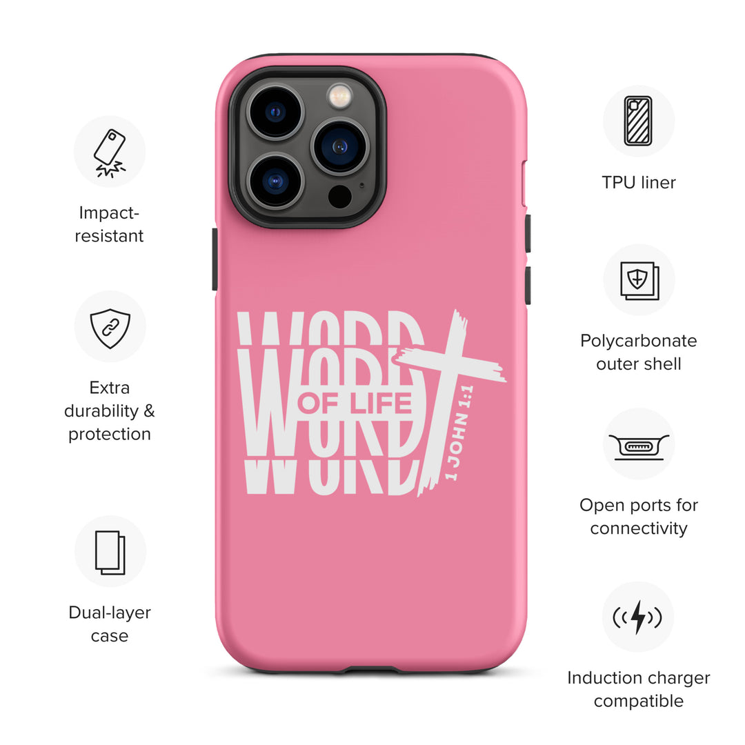 Christian Phone Case Word of Life Cross Pink for iPhone® iPhone® Phone Cases   