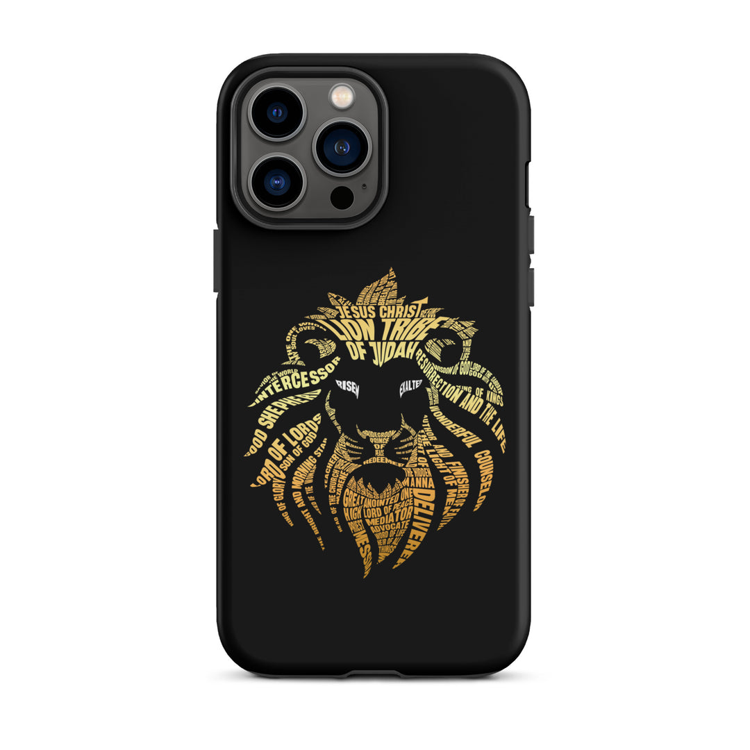 Christian Phone Case Lion Word Cloud Black for iPhone® iPhone® Phone Cases Matte iPhone 13 Pro Max 