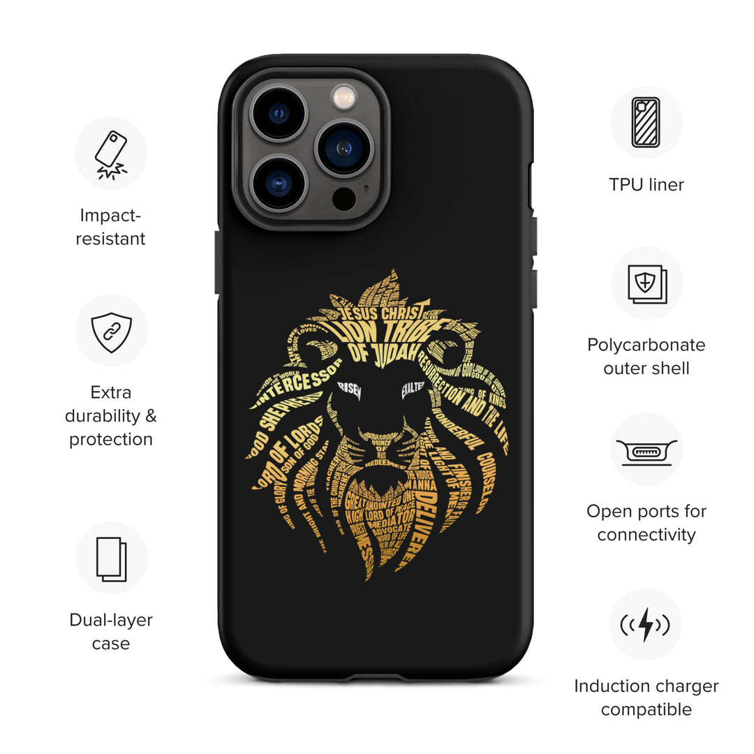 Christian Phone Case Lion Word Cloud Black for iPhone® iPhone® Phone Cases   