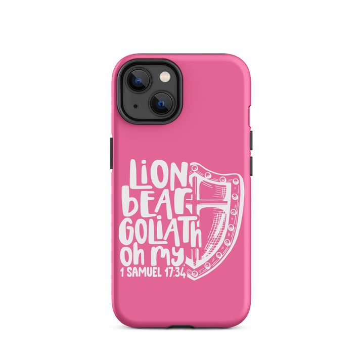 Christian Phone Case Lion Bear Goliath Oh My Pink for iPhone® iPhone® Phone Cases Matte iPhone 14 