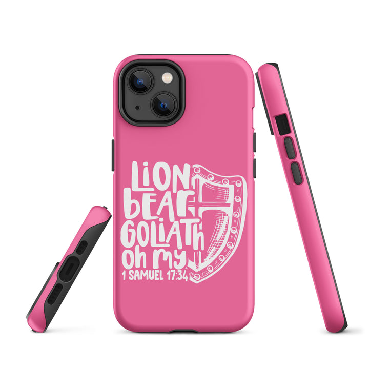 Christian Phone Case Lion Bear Goliath Oh My Pink for iPhone® iPhone® Phone Cases   