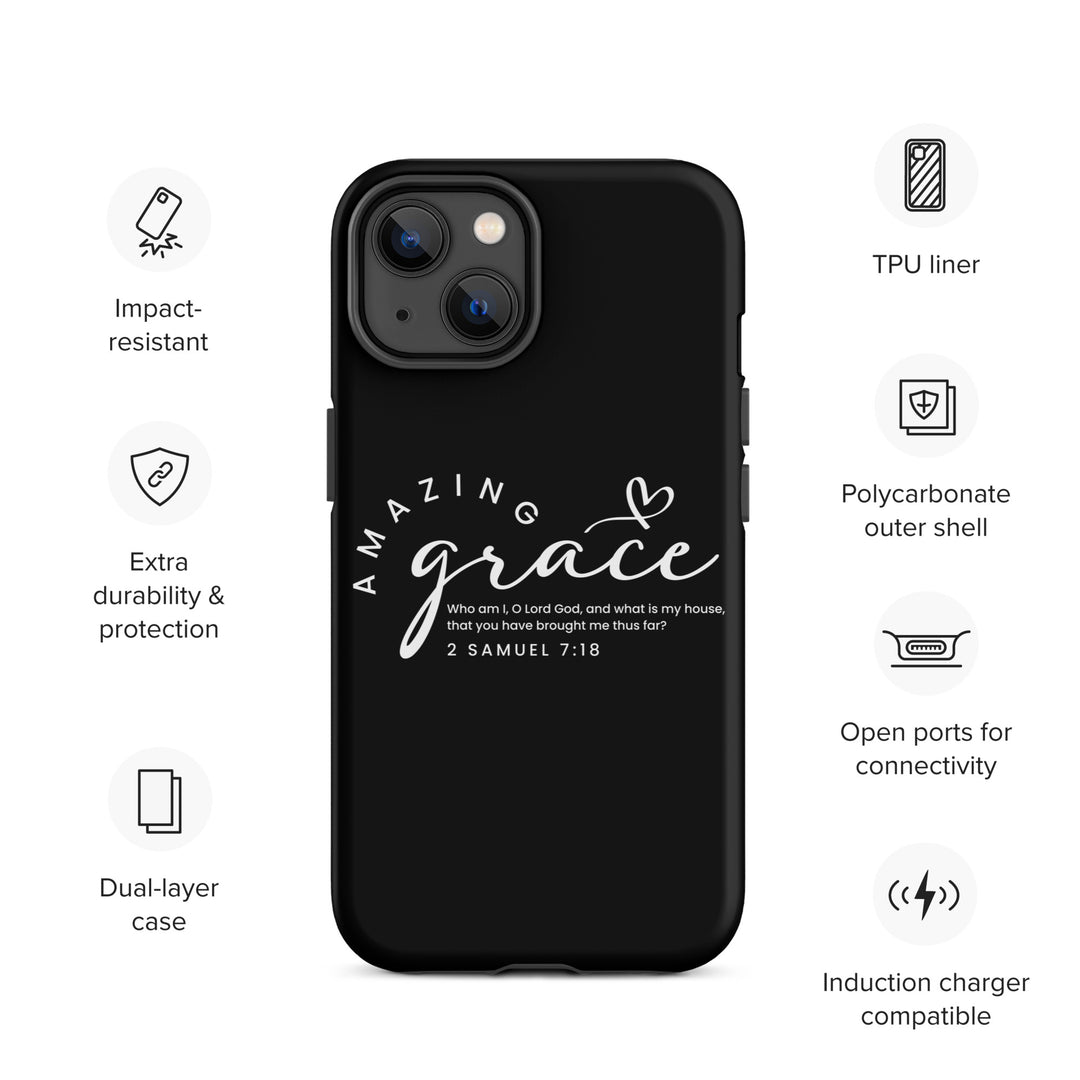 Christian Phone Case Amazing Grace Heart Black for iPhone® iPhone® Phone Cases   