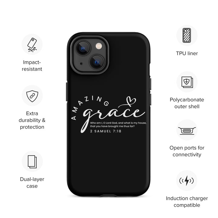 Christian Phone Case Amazing Grace Heart Black for iPhone® iPhone® Phone Cases   