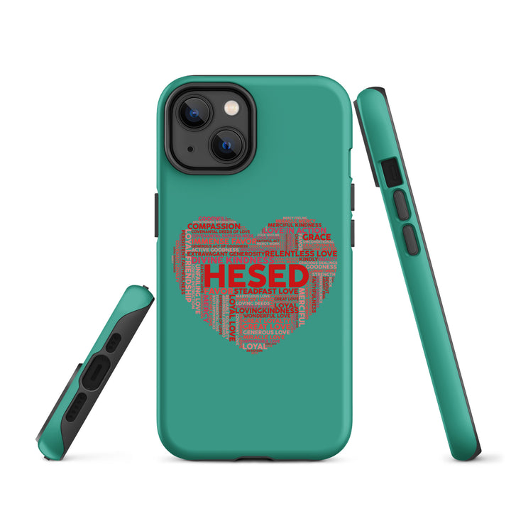 Christian Phone Case Hesed Heart Teal for iPhone® iPhone® Phone Cases   