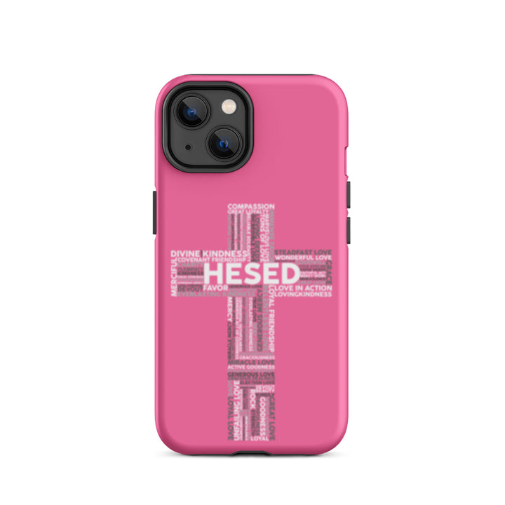 Christian Phone Case Hesed Cross Pink for iPhone® iPhone® Phone Cases Matte iPhone 14 