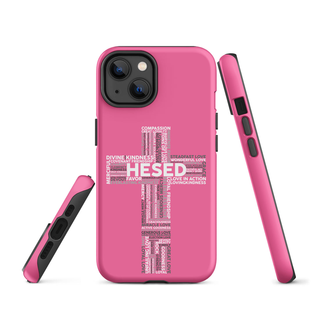 Christian Phone Case Hesed Cross Pink for iPhone® iPhone® Phone Cases   