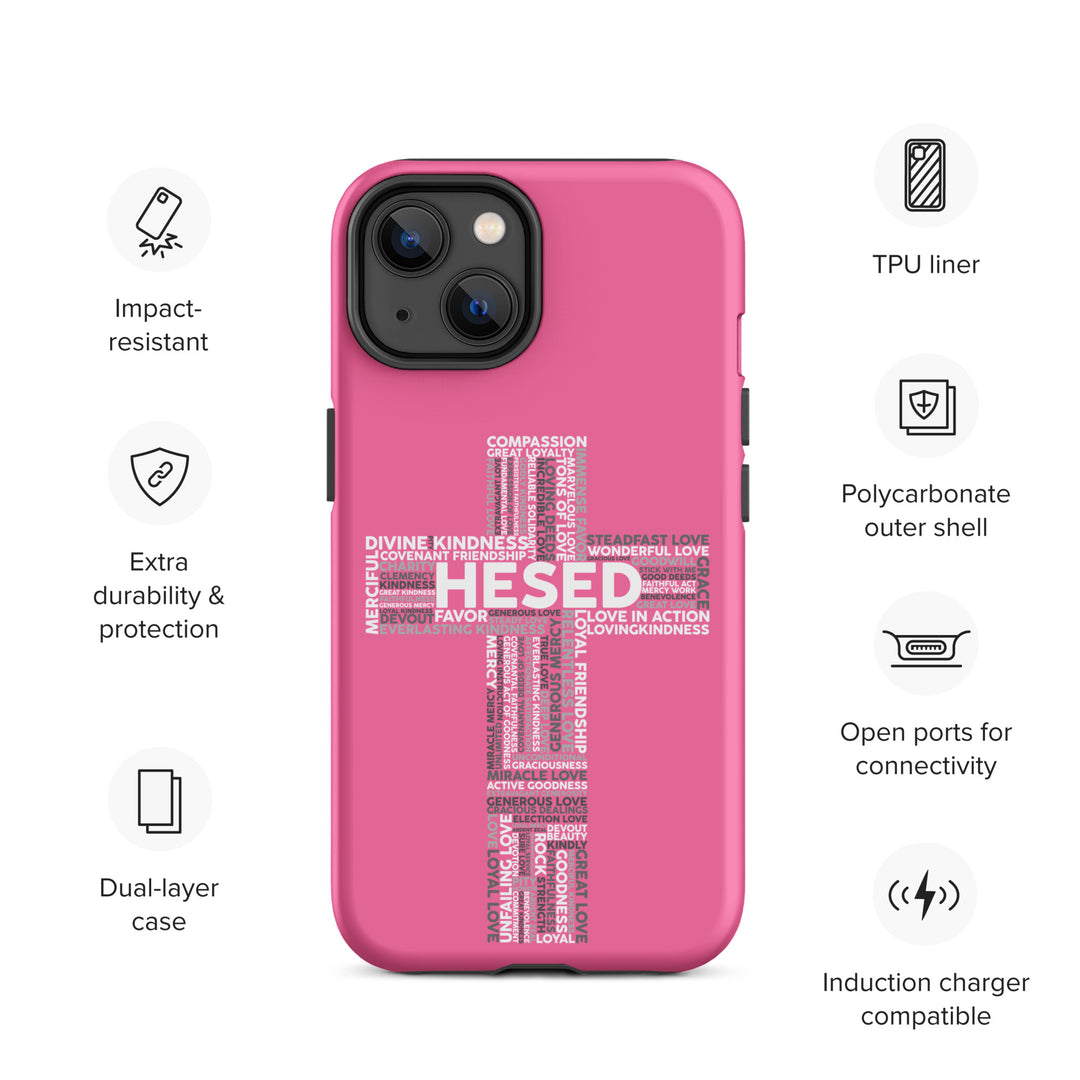 Christian Phone Case Hesed Cross Pink for iPhone® iPhone® Phone Cases   