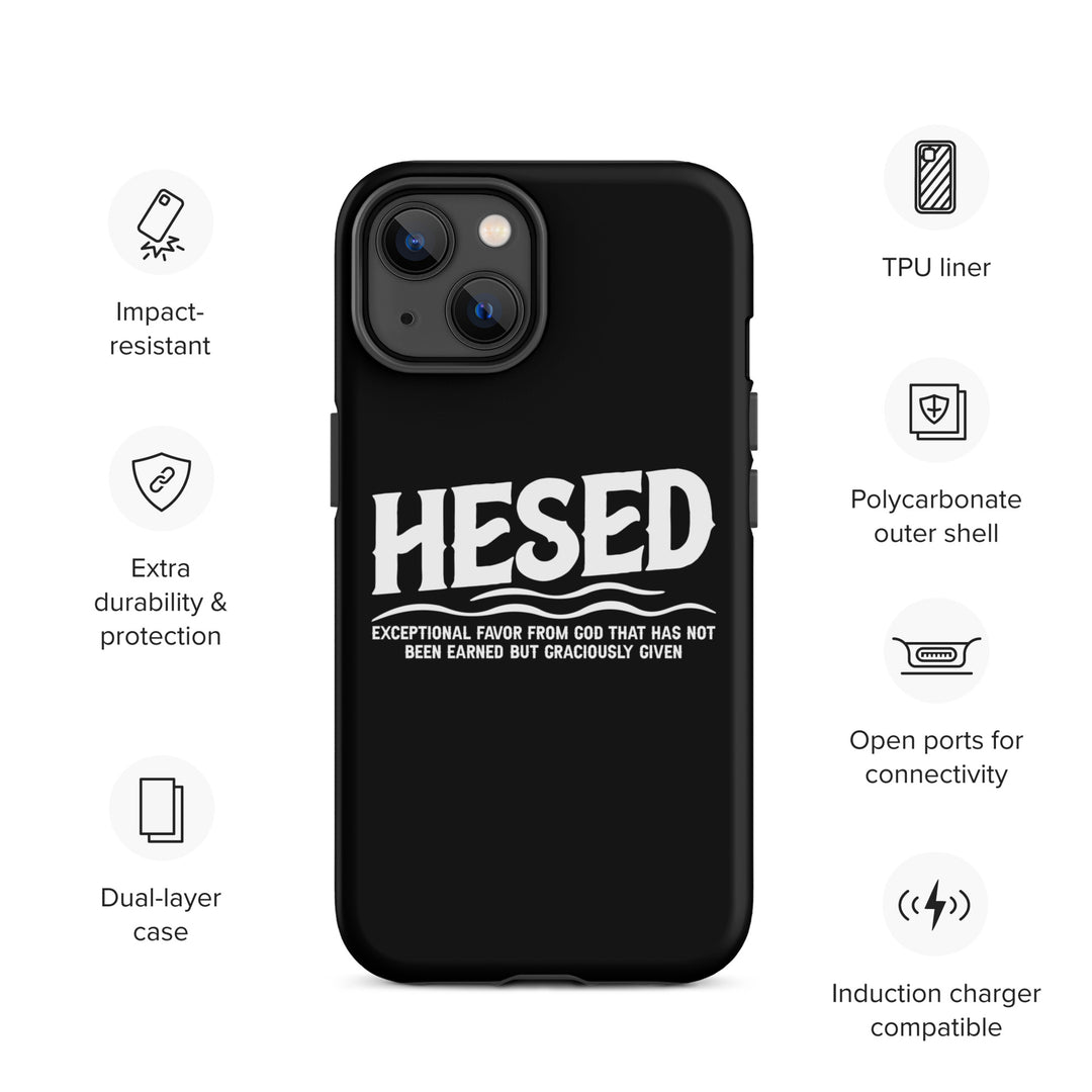 Christian Phone Case Hesed Exceptional Favor Black for iPhone® iPhone® Phone Cases   