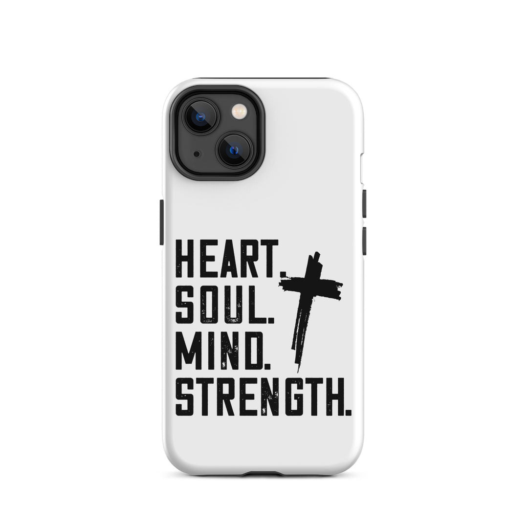 Christian Phone Case Heart Soul Mind Strength White for iPhone® iPhone® Phone Cases Matte iPhone 14 