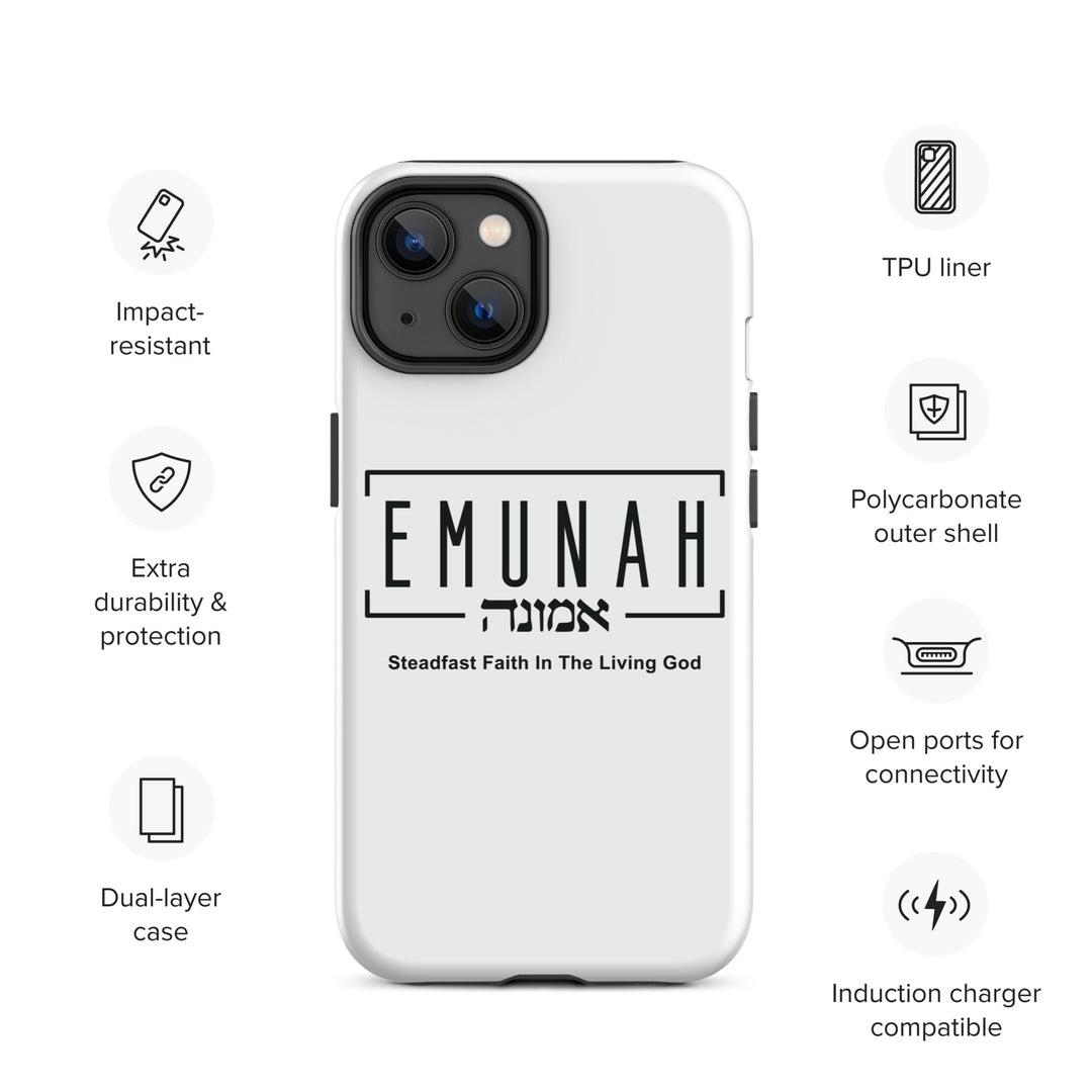 Christian Phone Case Emunah Steadfast Faith White for iPhone® iPhone® Phone Cases   