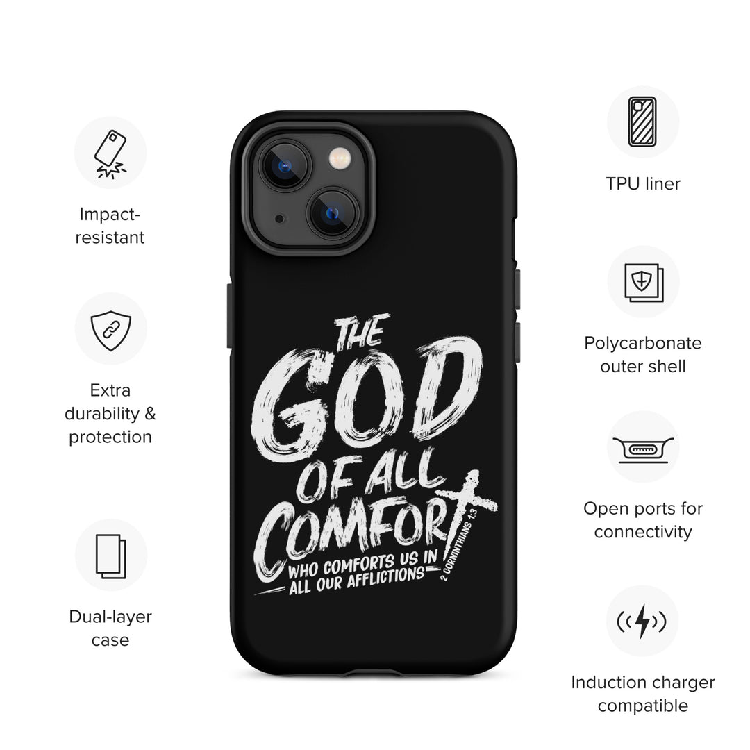 Christian Phone Case God of All Comfort Black for iPhone® iPhone® Phone Cases   