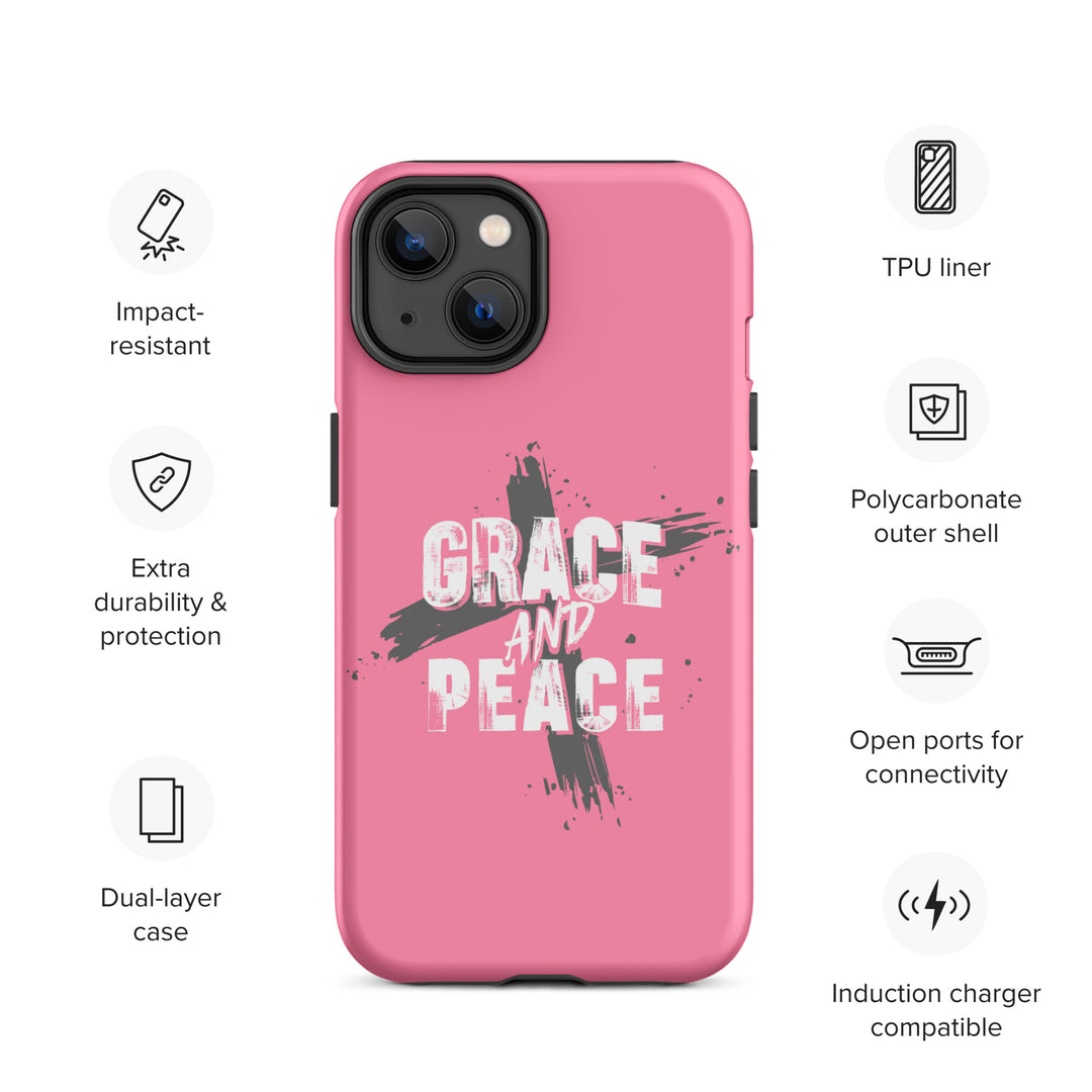 Christian Phone Case Grace and Peace Cross Pink for iPhone® iPhone® Phone Cases   