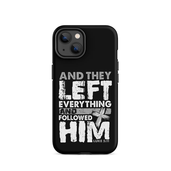 Christian Phone Case Left Everything Cross Black for iPhone® iPhone® Phone Cases Matte iPhone 14 