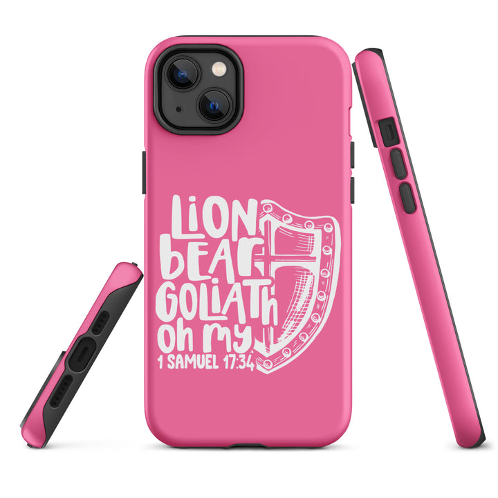 Christian Phone Case Lion Bear Goliath Oh My Pink for iPhone® iPhone® Phone Cases   