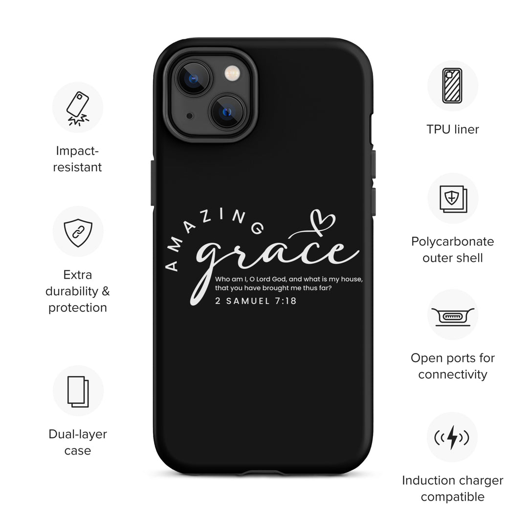 Christian Phone Case Amazing Grace Heart Black for iPhone® iPhone® Phone Cases   