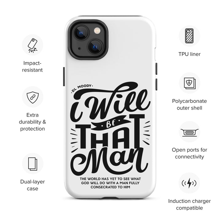 Christian Phone Case I Will Be That Man White for iPhone® iPhone® Phone Cases   