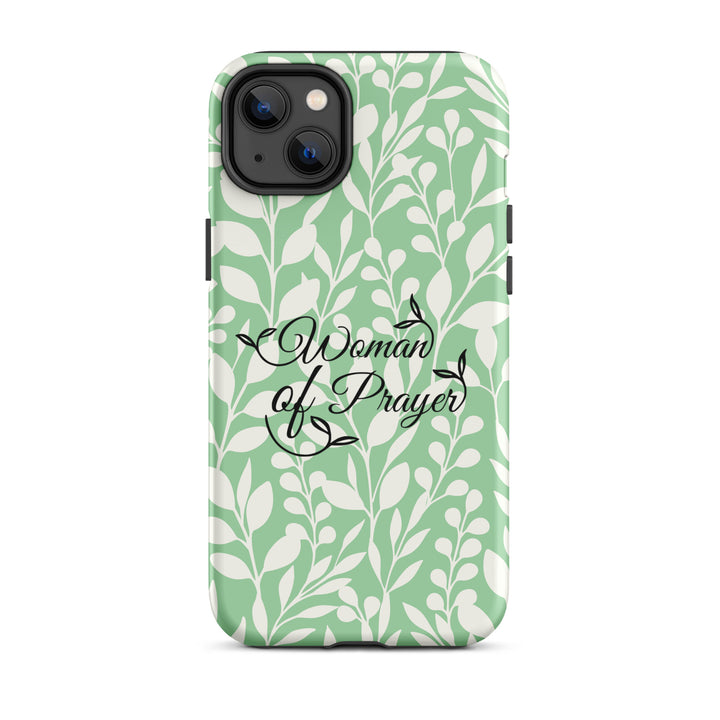 Christian Phone Case Woman of Prayer Green for iPhone® iPhone® Phone Cases Matte iPhone 14 Plus 