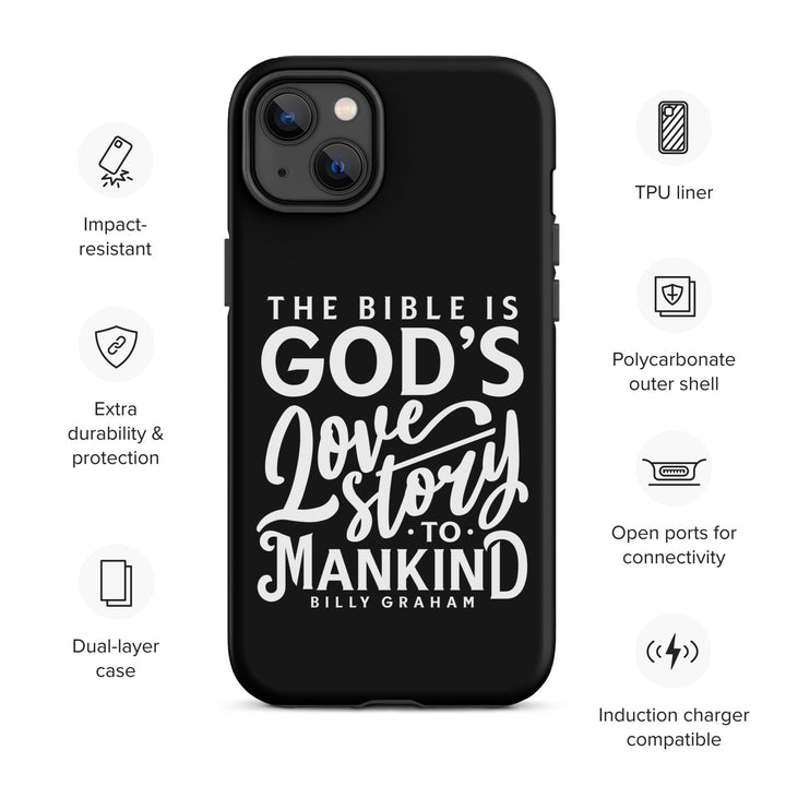 Christian Phone Case God's Love Story Black for iPhone® iPhone® Phone Cases   