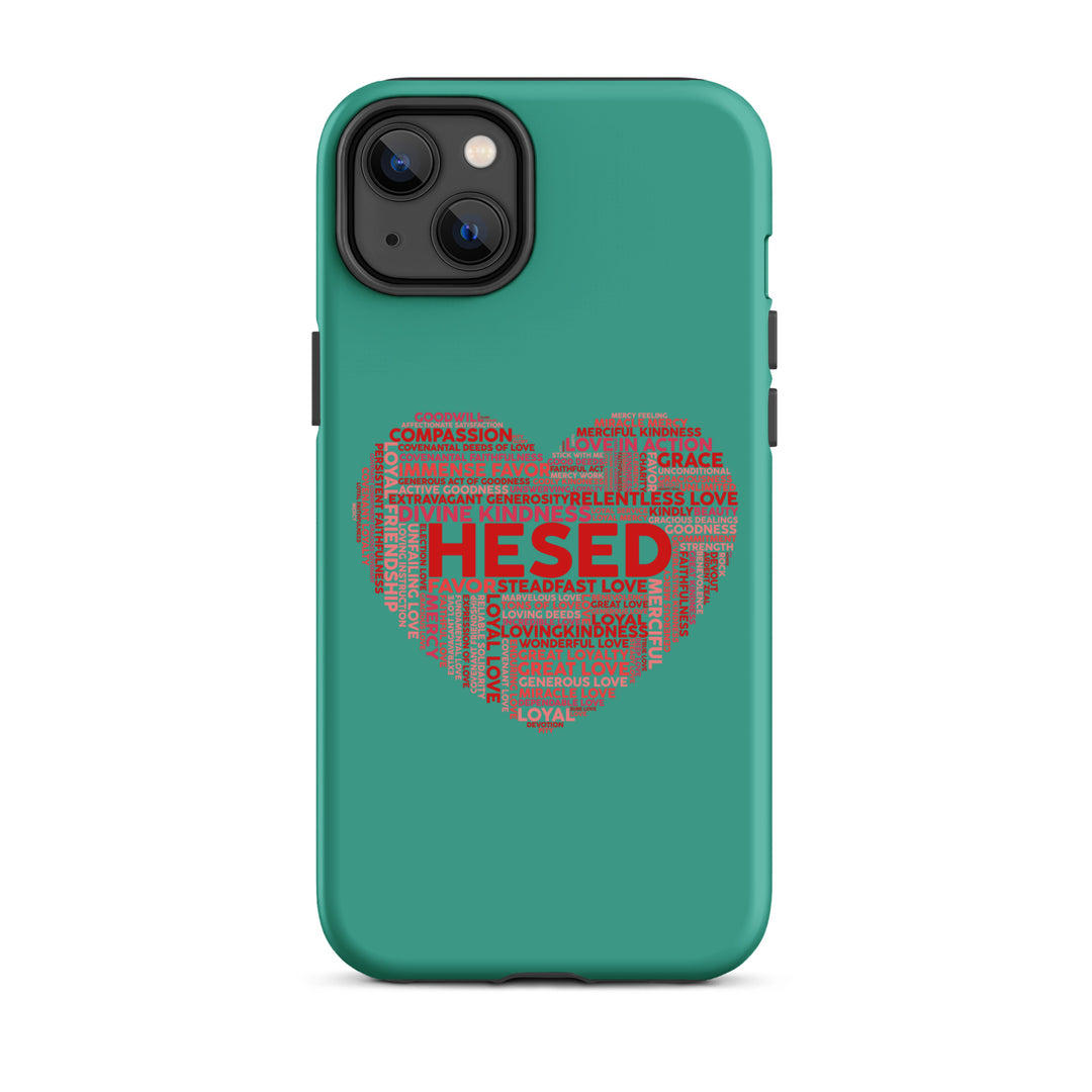 Christian Phone Case Hesed Heart Teal for iPhone® iPhone® Phone Cases Matte iPhone 14 Plus 