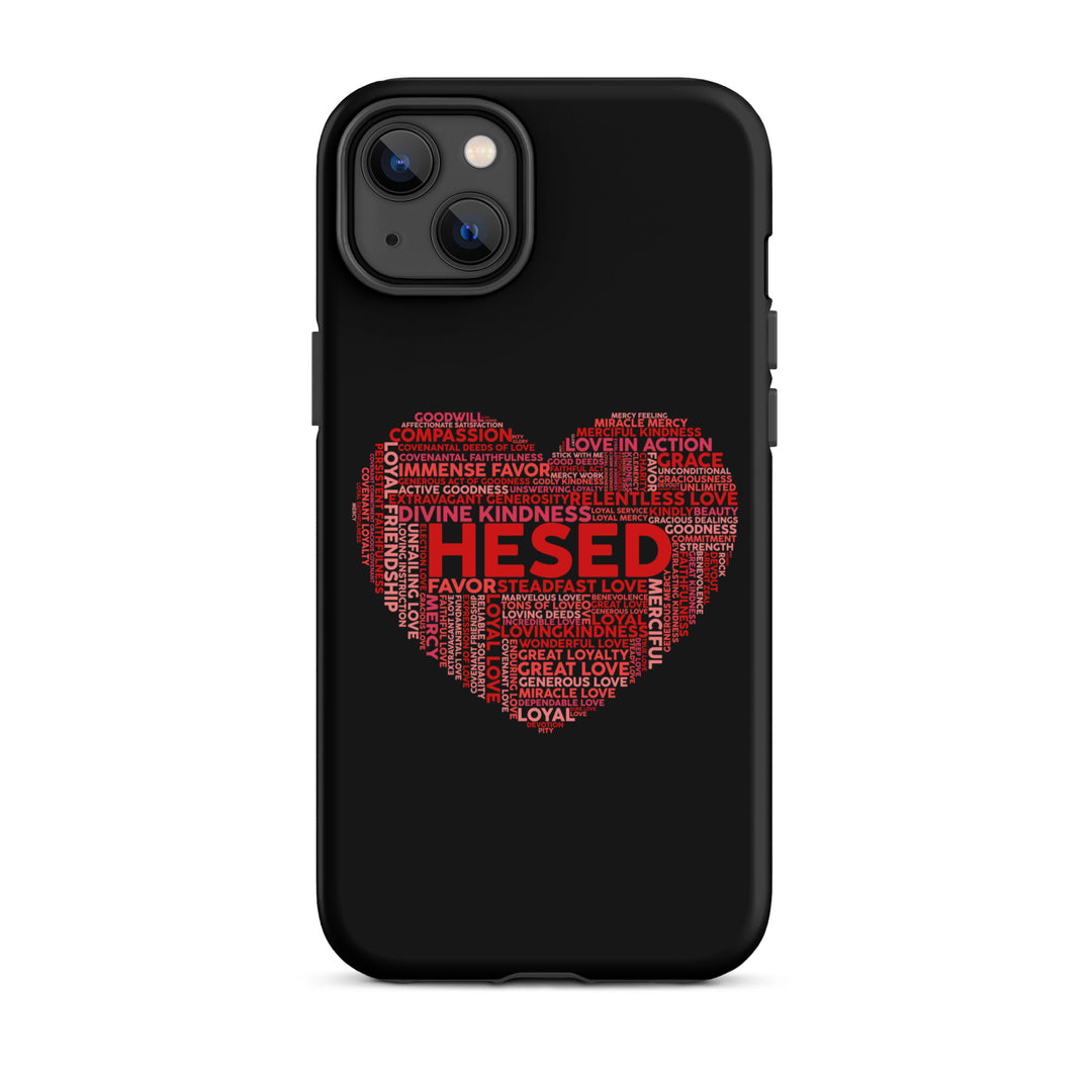 Christian Phone Case Hesed Heart Black for iPhone® iPhone® Phone Cases Matte iPhone 14 Plus 