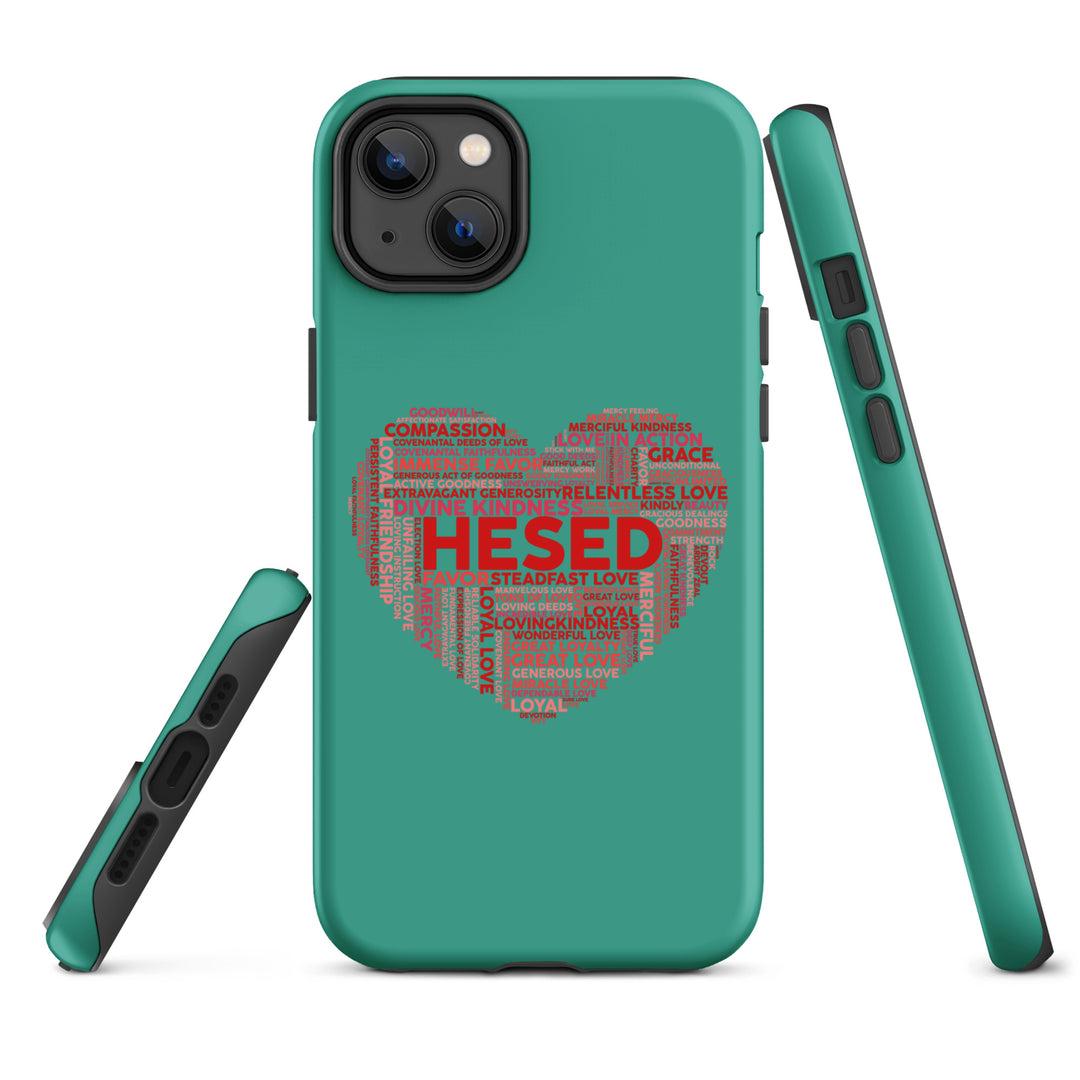 Christian Phone Case Hesed Heart Teal for iPhone® iPhone® Phone Cases   