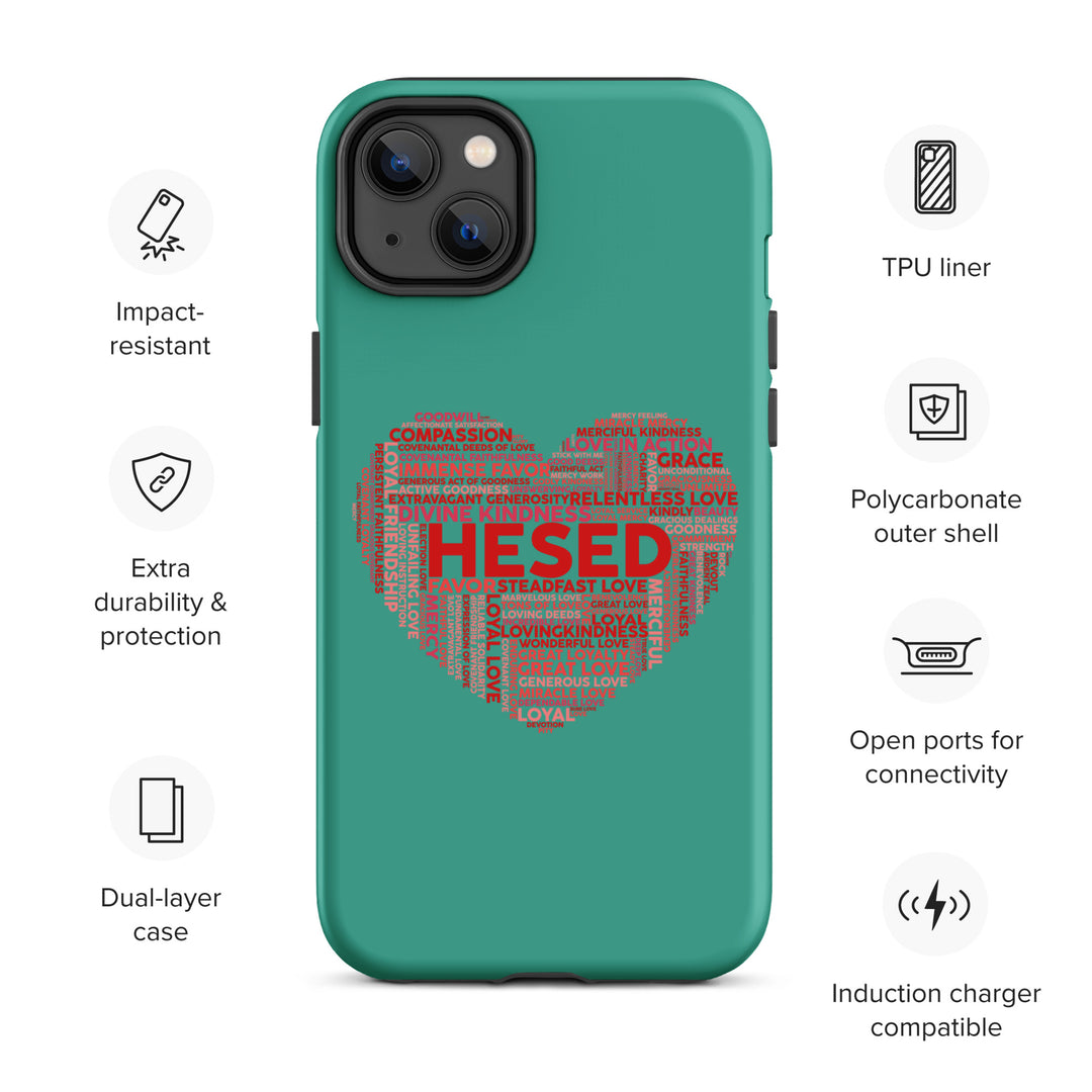 Christian Phone Case Hesed Heart Teal for iPhone® iPhone® Phone Cases   