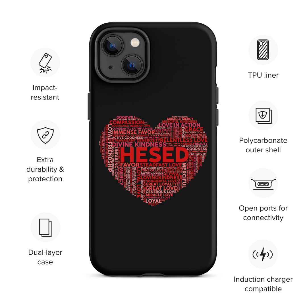 Christian Phone Case Hesed Heart Black for iPhone® iPhone® Phone Cases   