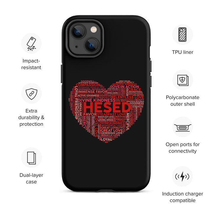 Christian Phone Case Hesed Heart Black for iPhone® iPhone® Phone Cases   