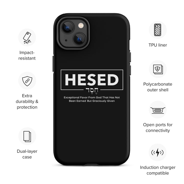 Christian Phone Case Hesed Hebrew Exceptional Favor Black for iPhone® iPhone® Phone Cases   